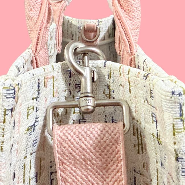 Medium Dior Book Tote with Strap Oblique Embroidery M1354PE-14