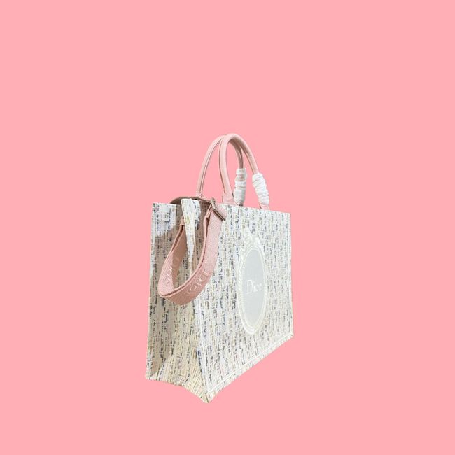 Medium Dior Book Tote with Strap Oblique Embroidery M1354PE-14
