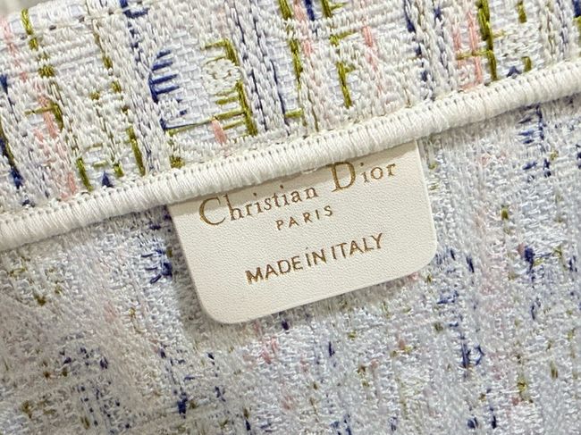 Medium Dior Book Tote with Strap Oblique Embroidery M1354PE-14