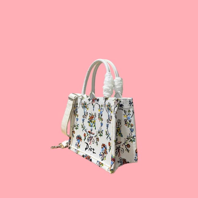 Small Dior Book Tote with Strap Embroidered M1404OE-10