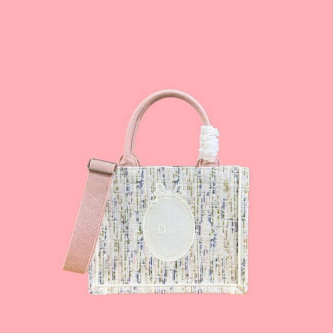 Small Dior Book Tote with Strap Embroidered M1404OE-12