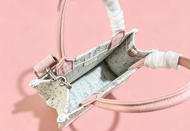 Small Dior Book Tote with Strap Embroidered M1404OE-12