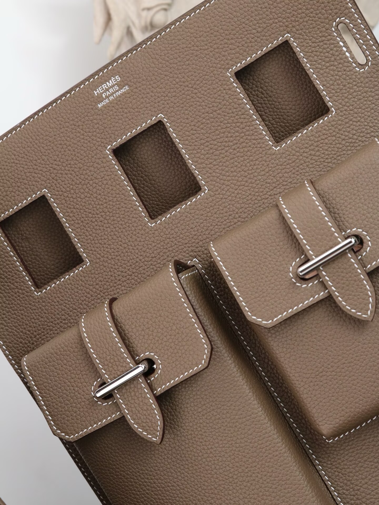 Hermes HAC A DOS Original Togo Leather Chest Bag H60321 Gray Hermes HAC A DOS Original Togo Leather Chest Bag H60321 Gray