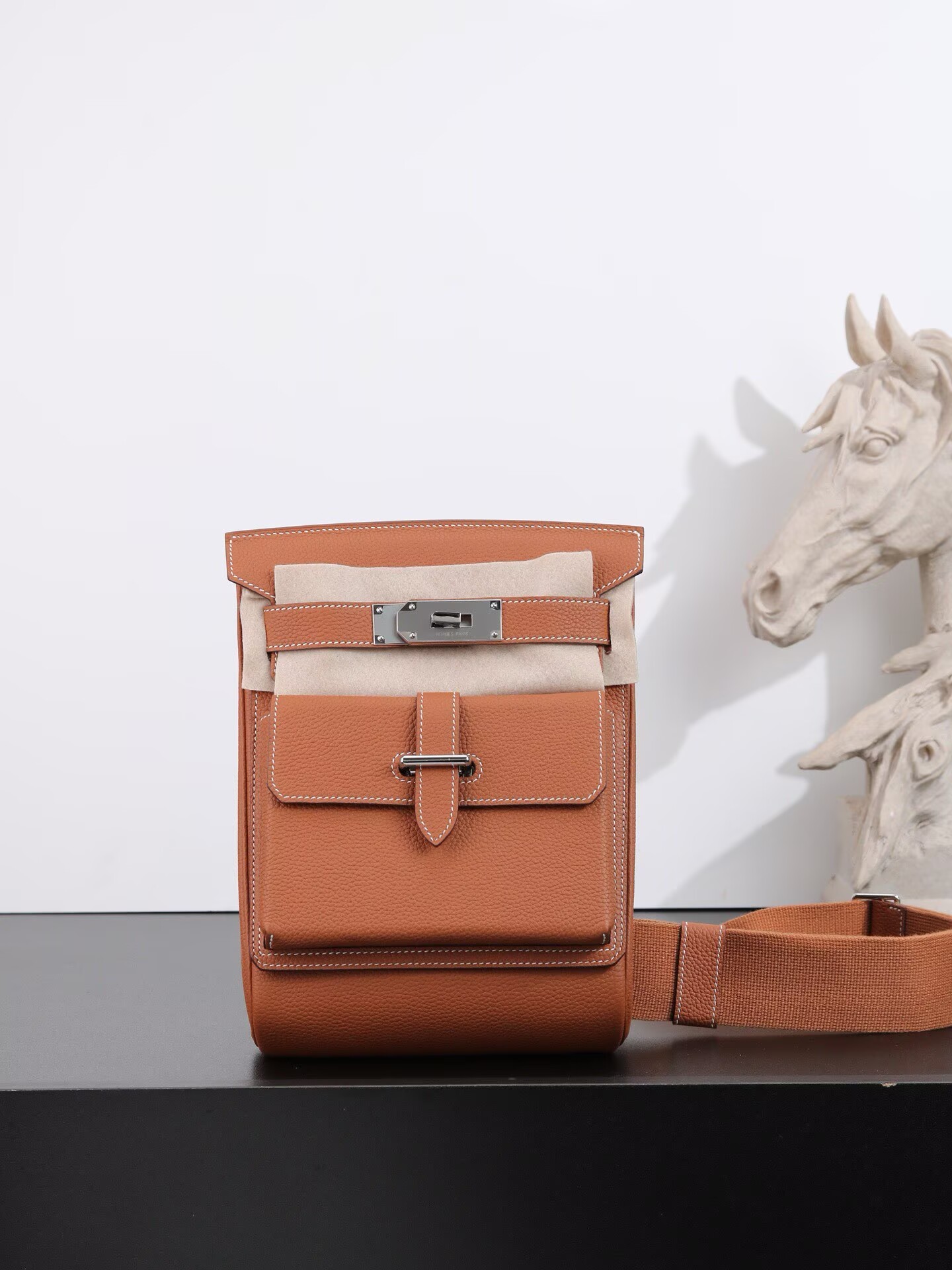 Hermes  HAC A DOS Original Togo Leather Chest Bag H60321 Orange