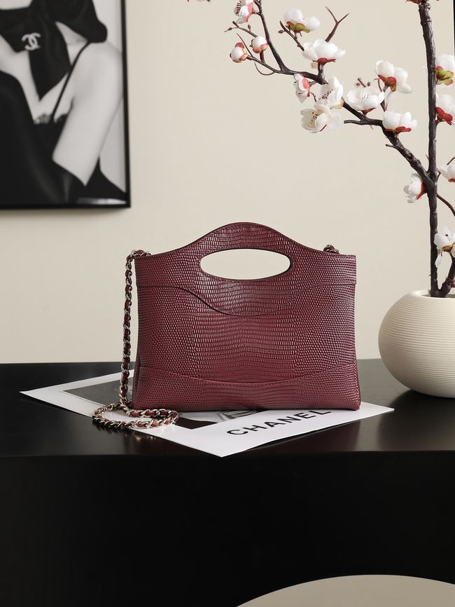 CHANEL 31 Mini Shopping Bag AS3656 burgundy