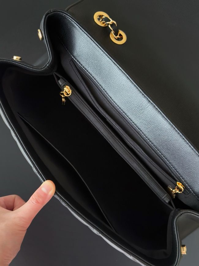 Chanel Large FLAP BAG sheepskin A2215 black