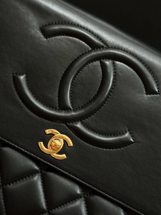 Chanel Large FLAP BAG sheepskin A2215 black