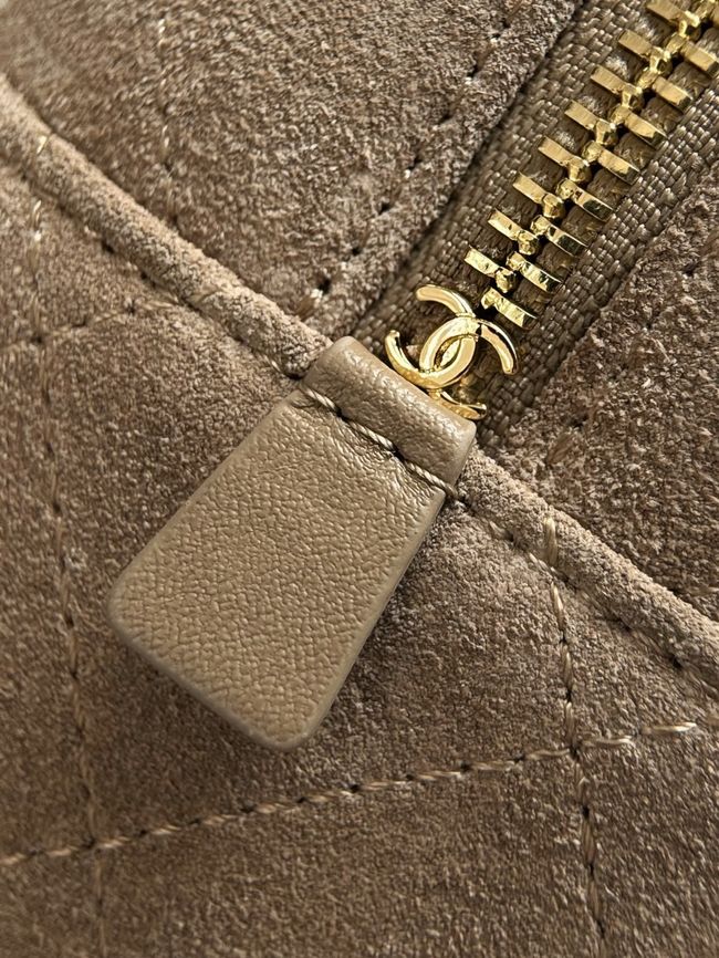 Chanel Suede Calfskin Camera Case AS6443 Dark Beige Chanel Suede Calfskin Camera Case AS6443 Dark Beige