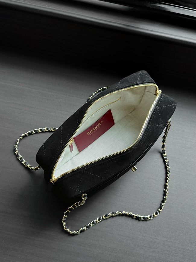 Chanel Suede Calfskin Camera Case AS6443 black
