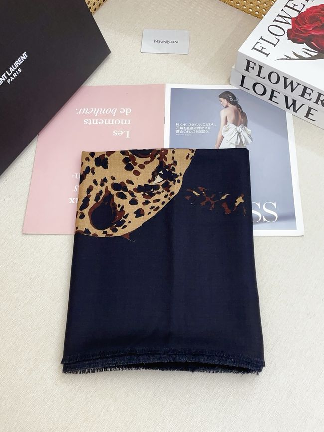 YSL Shawl Wool Silk and Cotton 873734-2 YSL Shawl Wool Silk and Cotton 873734-2