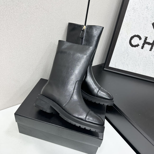 Chanel Mid-Calf Boots Shiny Calfskin 65289-1