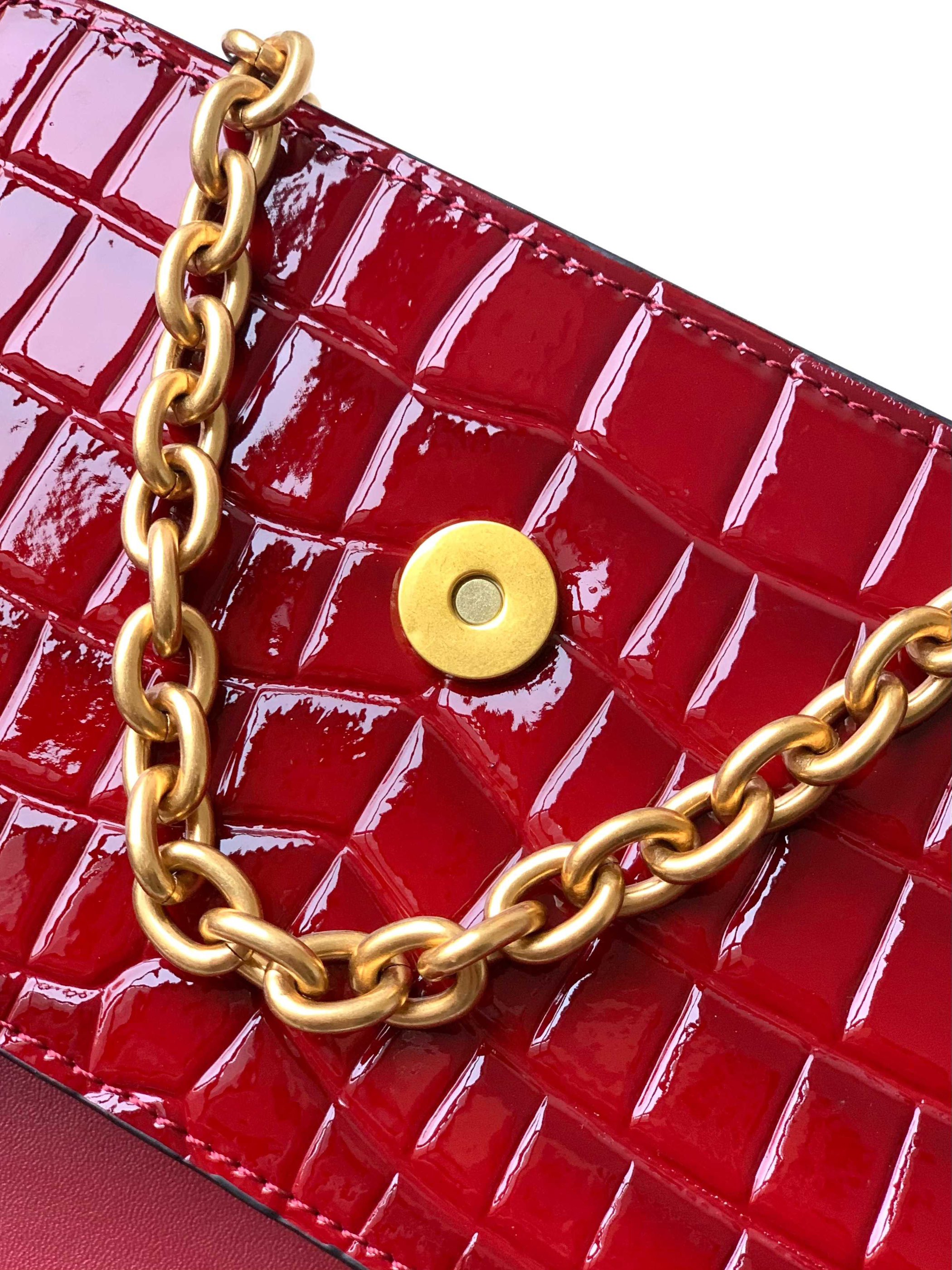 VALENTINO GARAVANI VAIN Original Leather Crocodile Embossed V50231 Burgundy VALENTINO GARAVANI VAIN Original Leather Crocodile Embossed V50231 Burgundy