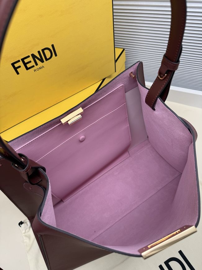 FENDI Way Large leather bag 8BN369 burgundy