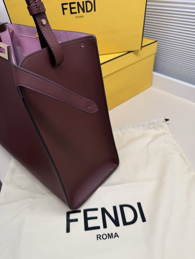 FENDI Way Large leather bag 8BN369 burgundy