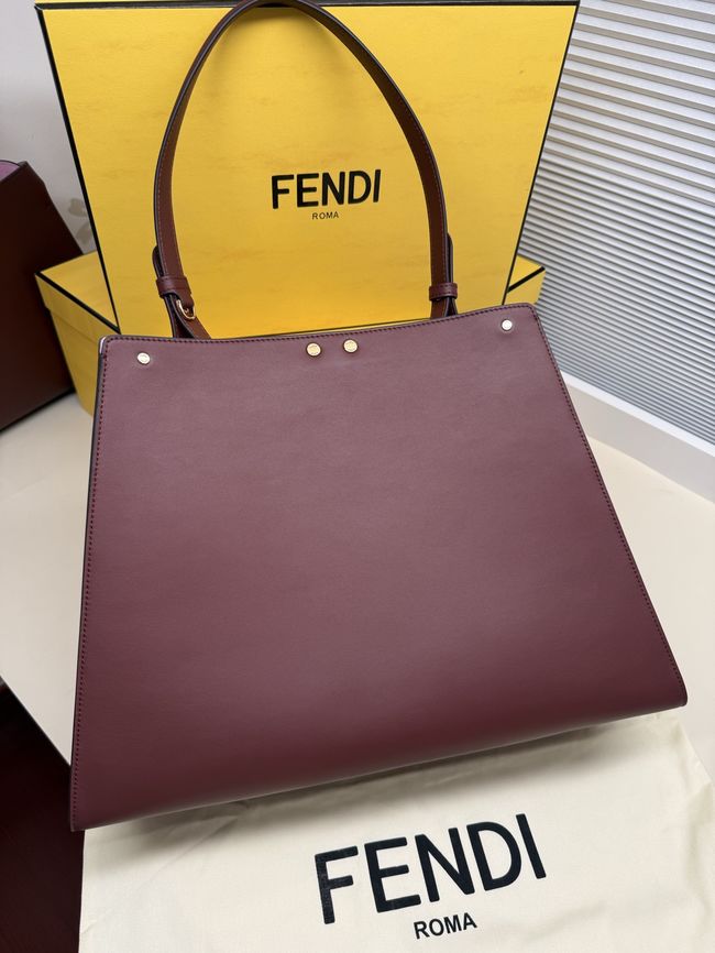 FENDI Way Large leather bag 8BN369 burgundy