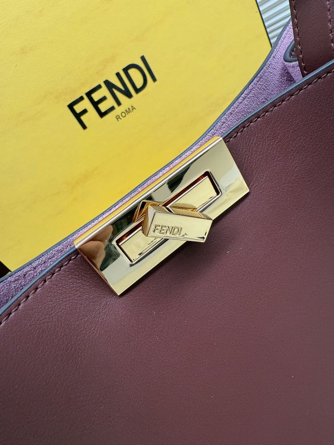 FENDI Way Large leather bag 8BN369 burgundy