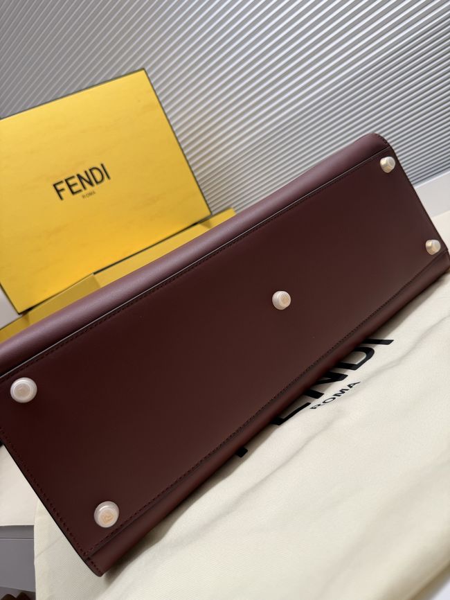 FENDI Way Large leather bag 8BN369 burgundy