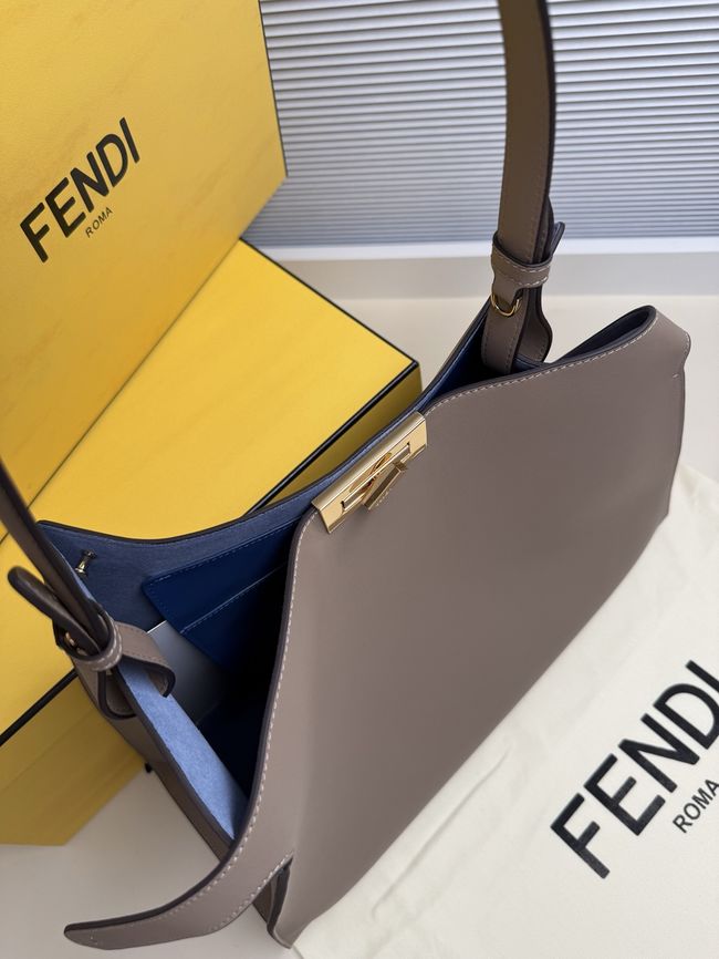 FENDI Way Large leather bag 8BN369 gray FENDI Way Large leather bag 8BN369 gray