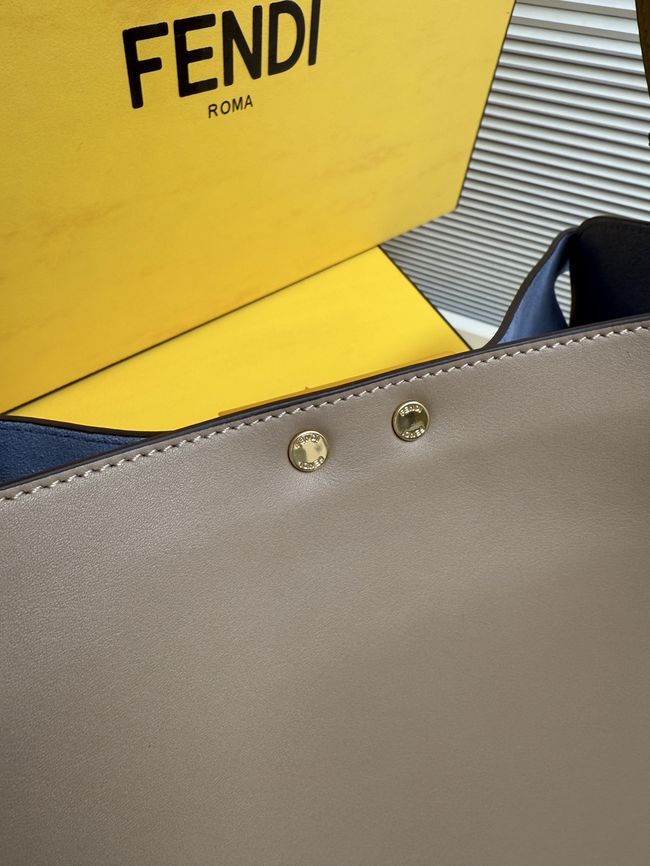 FENDI Way Large leather bag 8BN369 gray FENDI Way Large leather bag 8BN369 gray