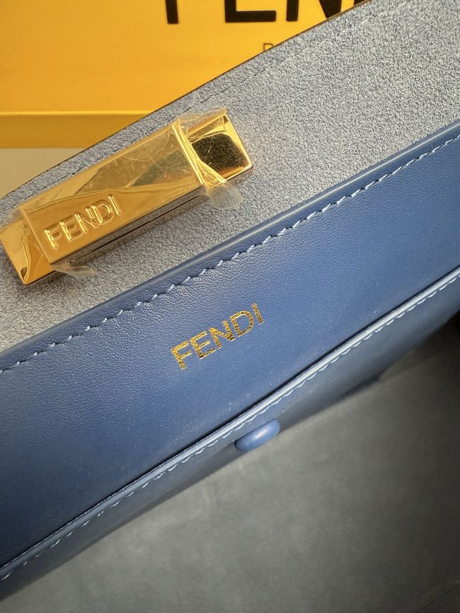 FENDI Way medium leather bag 8BN368 gray FENDI Way medium leather bag 8BN368 gray