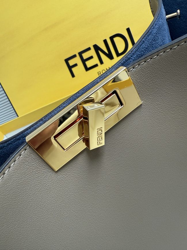 FENDI Way medium leather bag 8BN368 gray FENDI Way medium leather bag 8BN368 gray