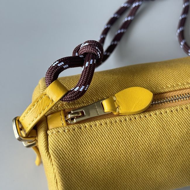 MIUMIU Tote Shoulder Handbag denim 5NE851 yellow