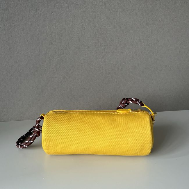 MIUMIU Tote Shoulder Handbag denim 5NE851 yellow