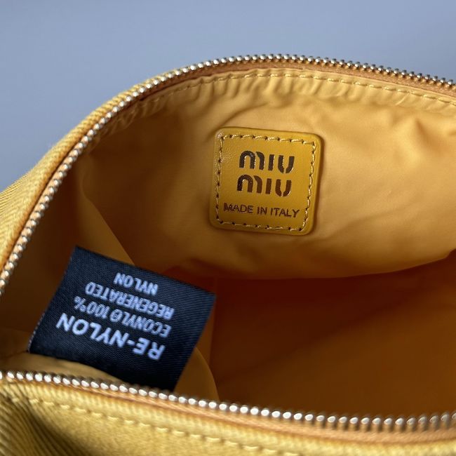 MIUMIU Tote Shoulder Handbag denim 5NE851 yellow