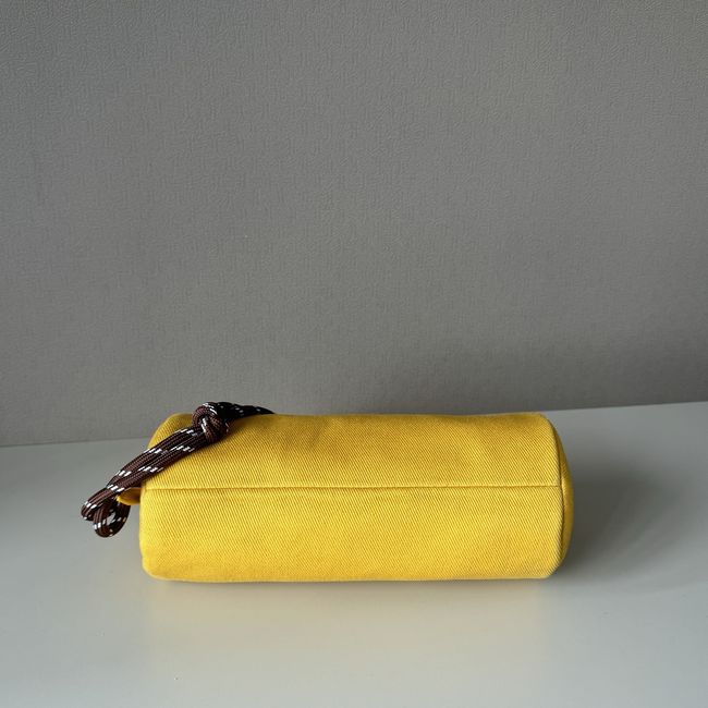 MIUMIU Tote Shoulder Handbag denim 5NE851 yellow