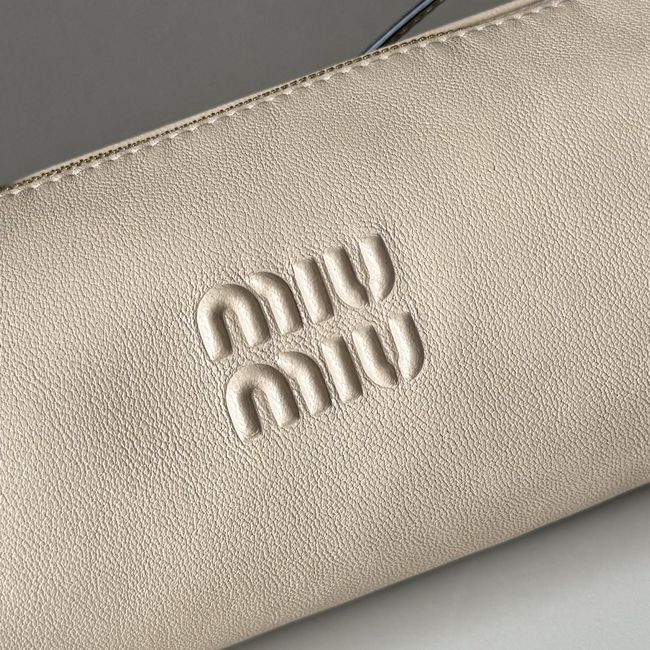 MIUMIU Tote Shoulder Handbag Velvet 5NE851 Ivory