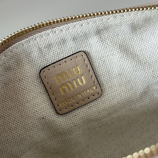 MIUMIU Tote Shoulder Handbag Velvet 5NE851 Ivory