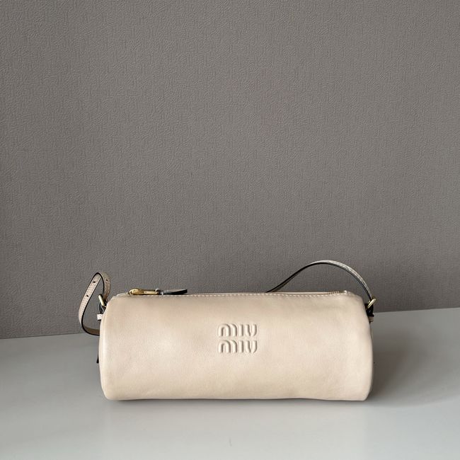 MIUMIU Tote Shoulder Handbag Velvet 5NE851 Ivory