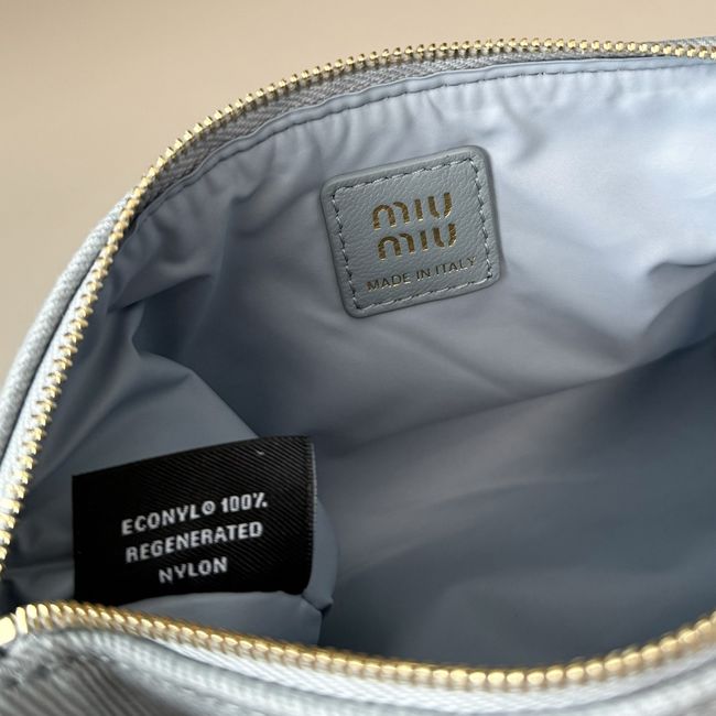 MIUMIU Tote Shoulder Handbag denim 5NE851 light blue