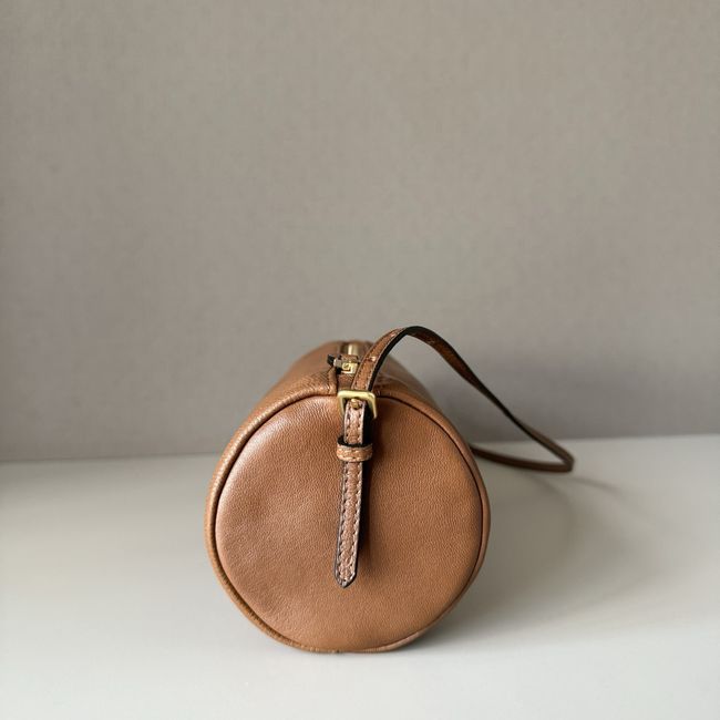 MIUMIU Tote Shoulder Handbag sheepskin 5NE851 camel