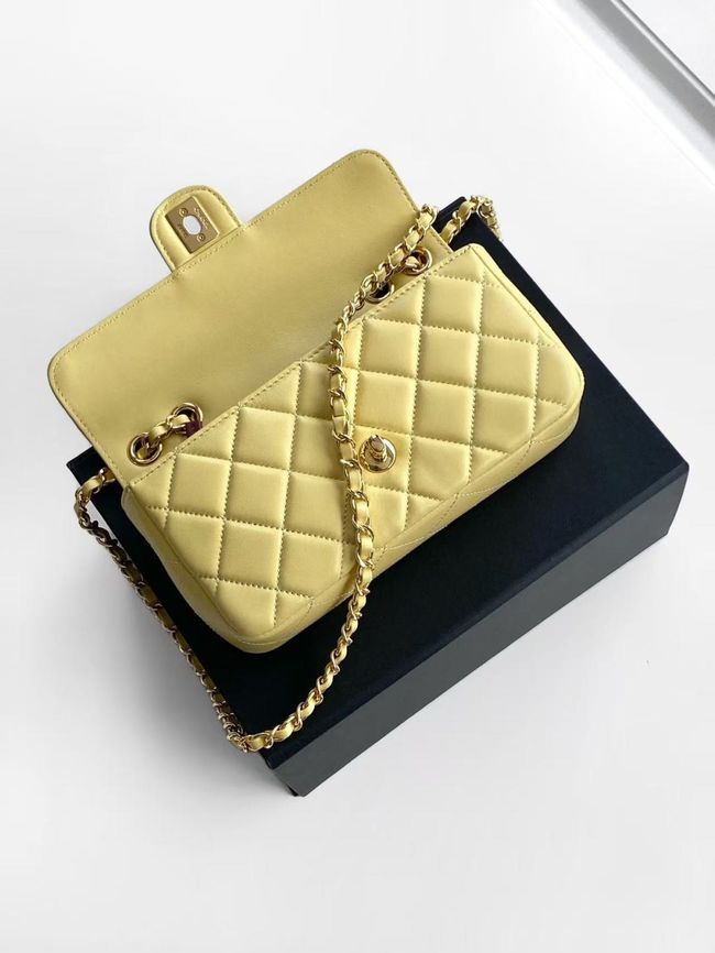 Chanel Small Flap Bag Lambskin AS6430 yellow