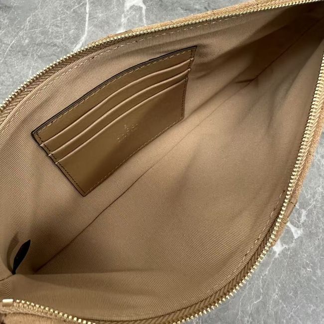 Gucci GG Marmont pouch with strap A006X2 brown suede