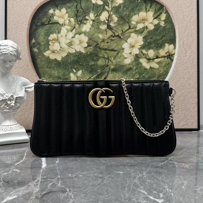 Gucci GG Marmont pouch with strap B006X2 black Gucci GG Marmont pouch with strap B006X2 black