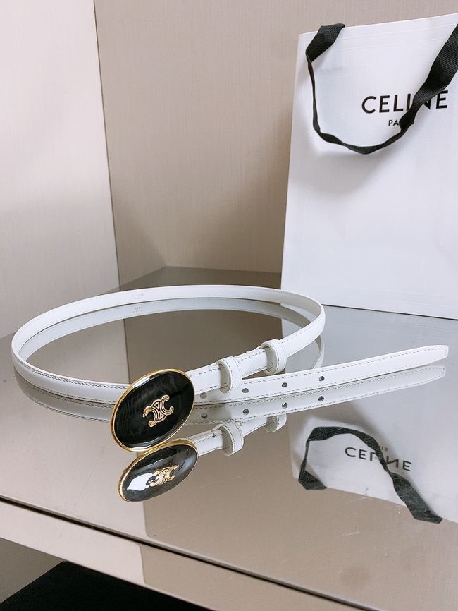 Celine ELLIPSE Belt 13 IN TAURILLON LEATHER WITH ENAMELLED BUCKLE P5706 white Celine ELLIPSE Belt 13 IN TAURILLON LEATHER WITH ENAMELLED BUCKLE P5706 white