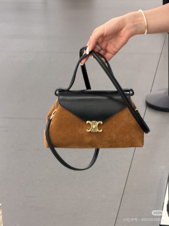 CELINE FLAIR IN GRAINED CALFSKIN L10BF5 Suede CREAMY & black