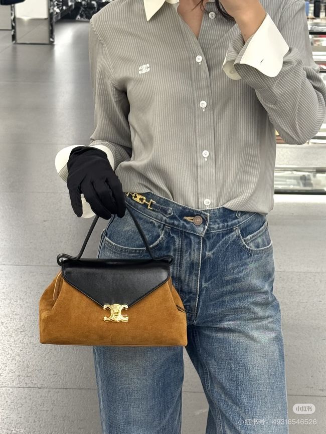 CELINE FLAIR IN GRAINED CALFSKIN L10BF5 Suede CREAMY & black