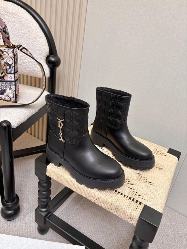 Diorly Ankle Boot Black Calfskin and Quilted Cannage Lambskin KCT291 Diorly Ankle Boot Black Calfskin and Quilted Cannage Lambskin KCT291