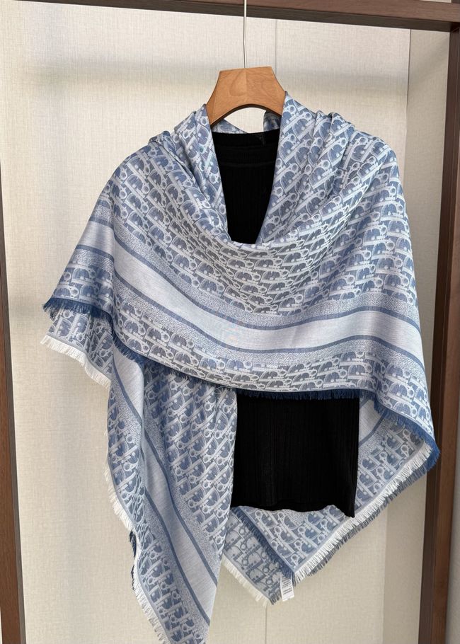 Dior Oblique Shawl Wool and Silk Jacquard I1058-8 Dior Oblique Shawl Wool and Silk Jacquard I1058-8