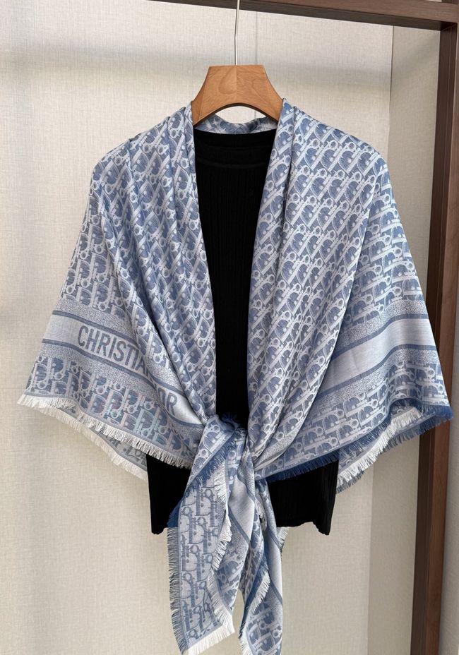 Dior Oblique Shawl Wool and Silk Jacquard I1058-8 Dior Oblique Shawl Wool and Silk Jacquard I1058-8