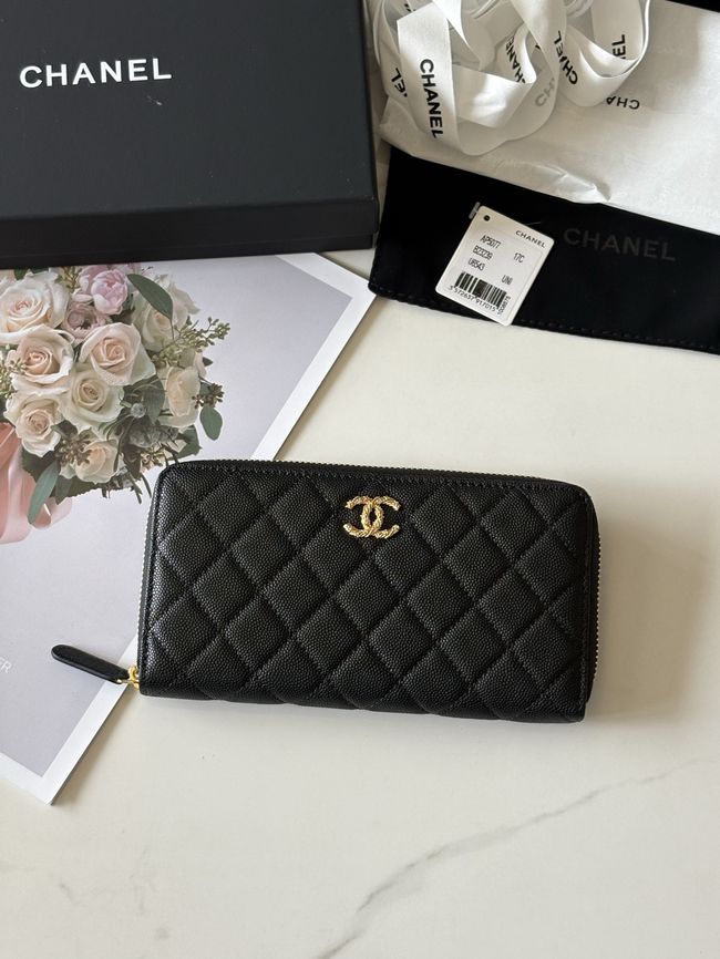 Chanel Classic Zipped Wallet AP5077 black