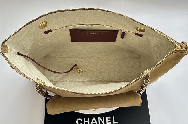 Chanel Shopping Bag Suede AS6483 apricot Chanel Shopping Bag Suede AS6483 apricot
