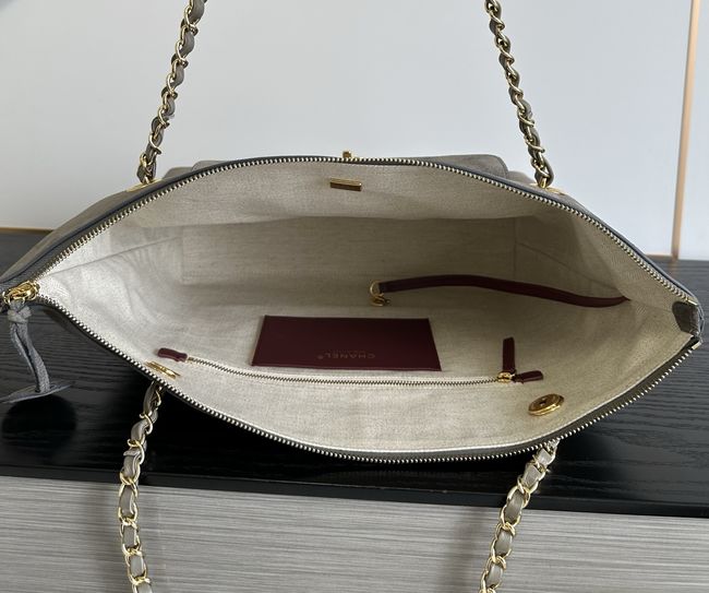 Chanel Shopping Bag Suede AS6483 gary Chanel Shopping Bag Suede AS6483 gary