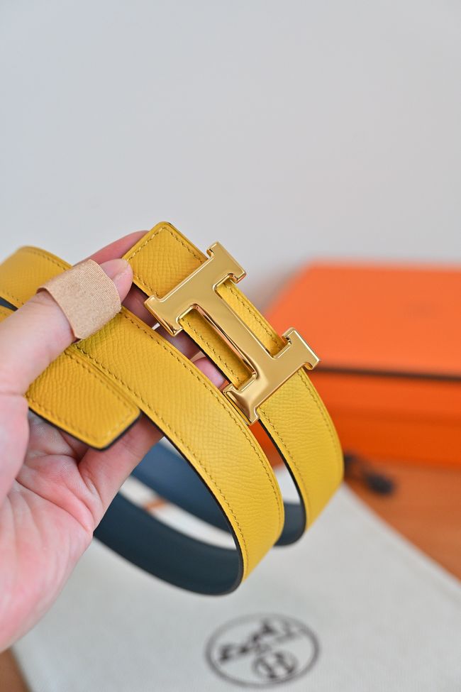 Hermes Constance buckle & double-sided leather belt 24mm H07457-4