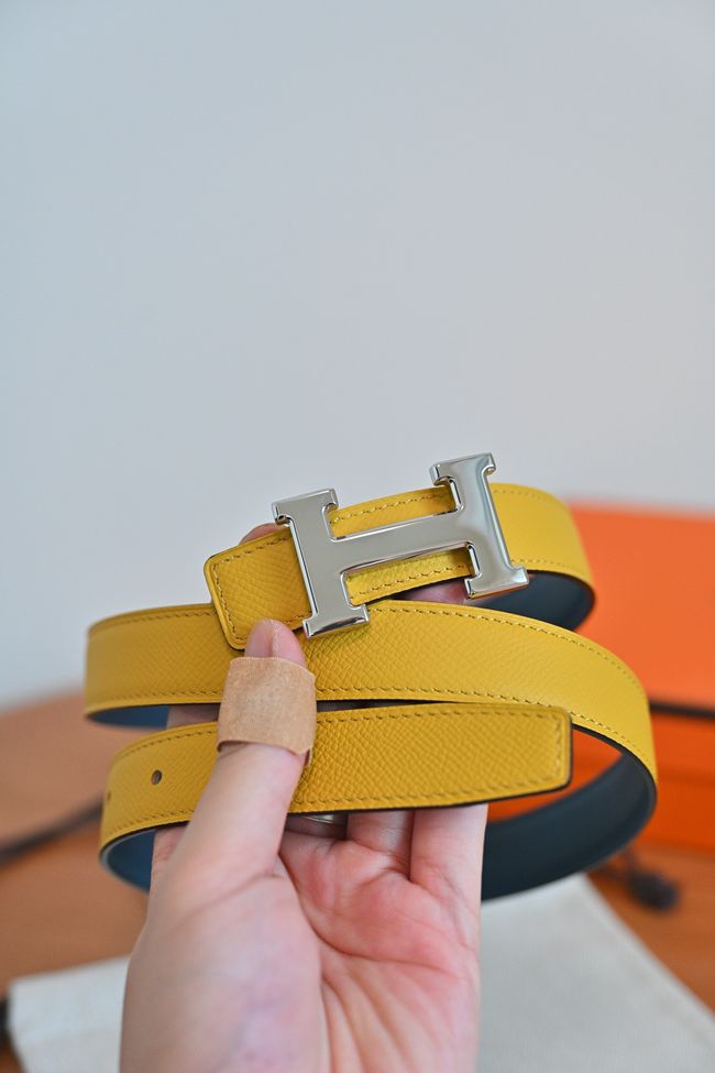 Hermes Constance buckle & double-sided leather belt 24mm H07457-4