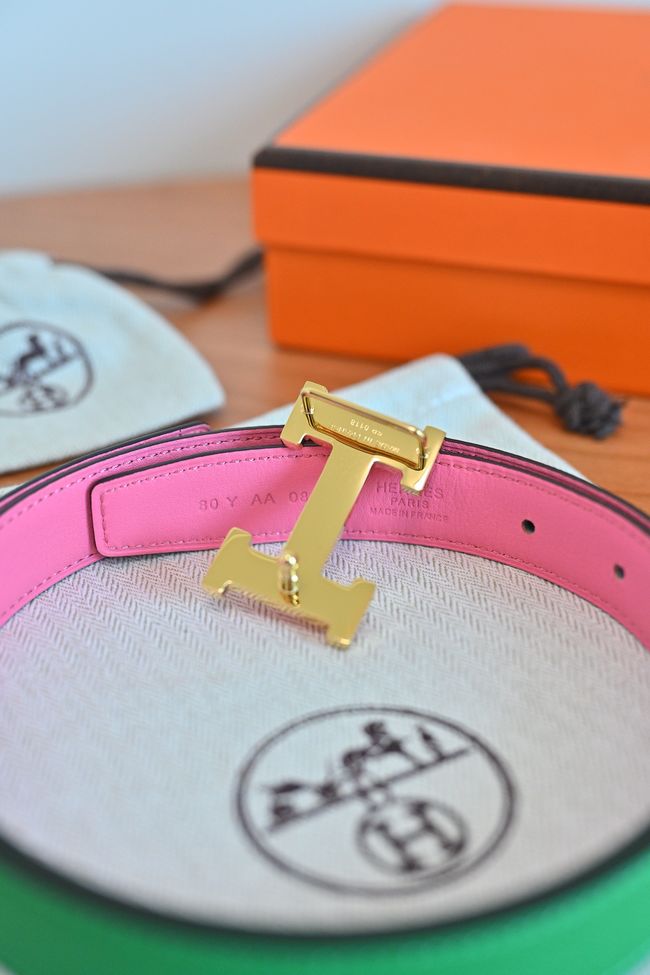 Hermes Constance buckle & double-sided leather belt 24mm H07457-9