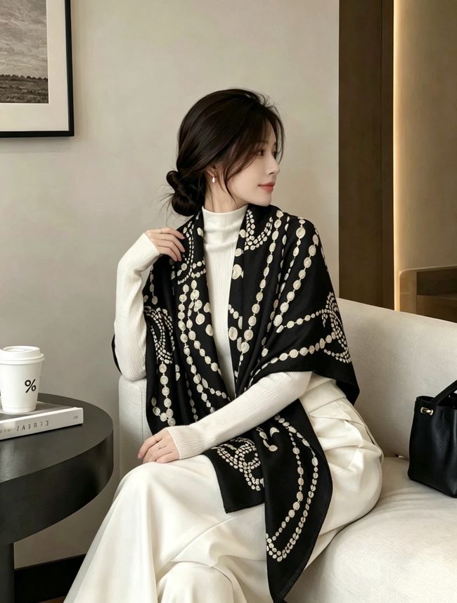 Chanel Wool and Silk Shawl AAC492-2 Chanel Wool and Silk Shawl AAC492-2